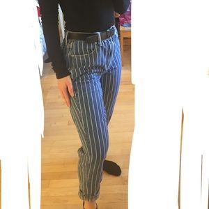 Striped Mom Jeans